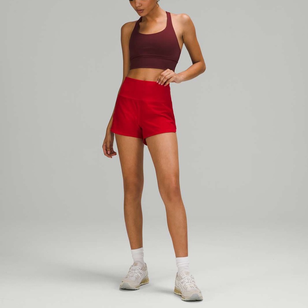 Lululemon Speed Up High-Rise Short 4" in Dark Red - Picture 3 of 9